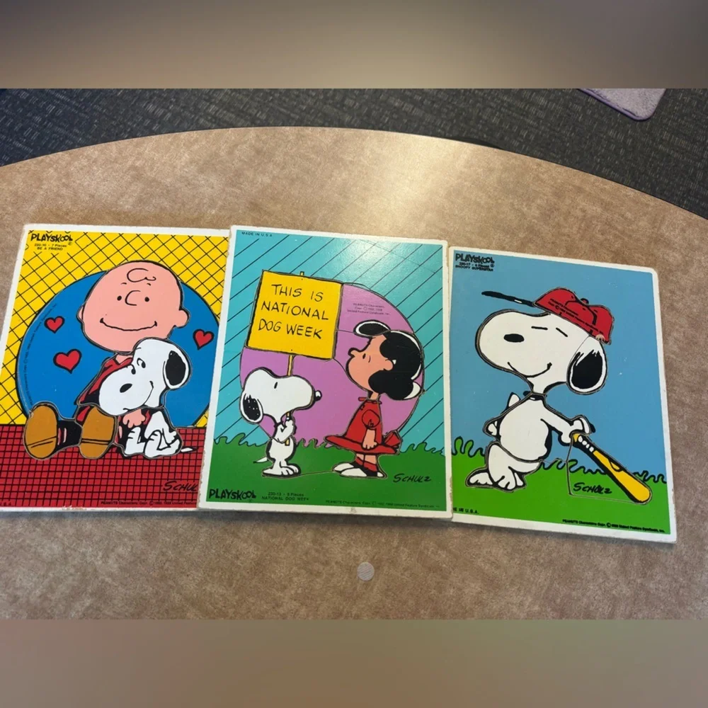 Peanuts Snoopy and Friends Building wood puzzle,1950,1958,1952